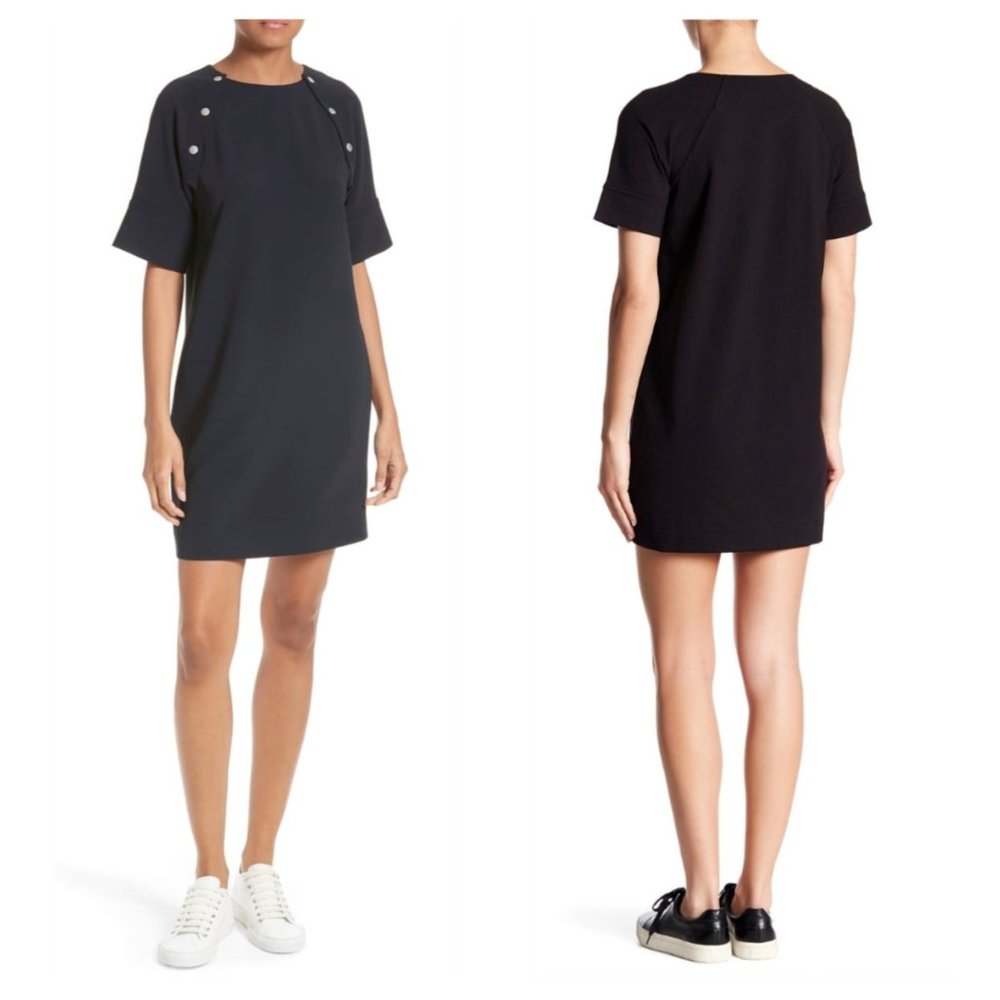 Theory Athrina Shift Mini Dress w/ Snaps M EUC